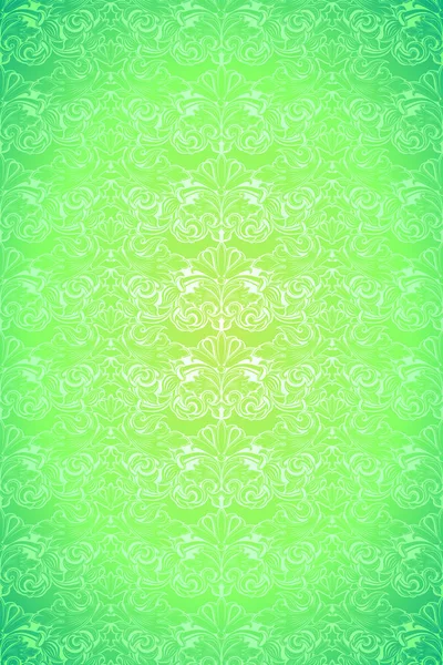 Lima Brillante Fondo Vintage Verde Real Con Patrón Barroco Clásico — Vector de stock