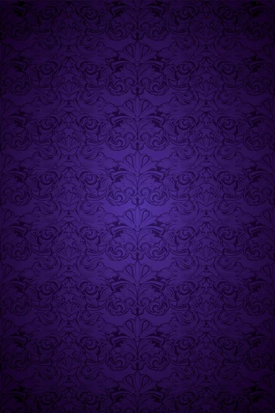 Ultraviolett Amethystine Vintage Hintergrund Royal Mit Klassischem Barockmuster Rokoko Mit — Stockvektor