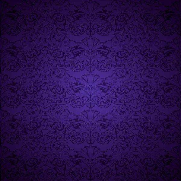 Ultra Violeta Fondo Vintage Amatista Real Con Patrón Barroco Clásico — Vector de stock