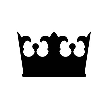 King Crown, beyaz arka plan üzerinde siyah simge. vektör illüstrasyon, izole görüntü