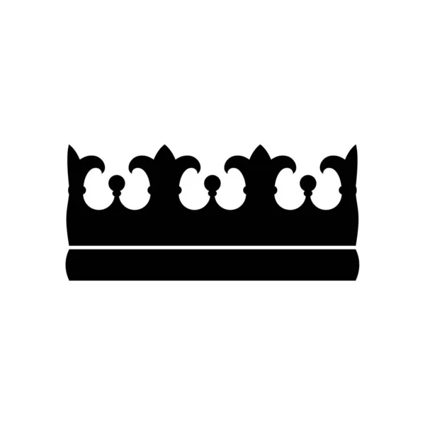 King Crown Icono Negro Sobre Fondo Blanco Ilustración Vectorial Imagen — Vector de stock