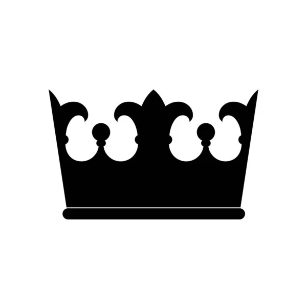 King Crown Svart Ikon Vit Bakgrund Vektor Illustration Isolerad Bild — Stock vektor