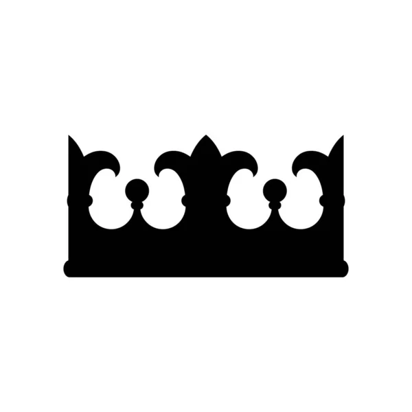 King Crown Icono Negro Sobre Fondo Blanco Ilustración Vectorial Imagen — Vector de stock