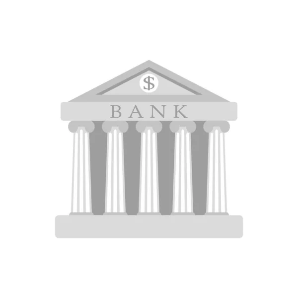 Bank Building Sign Classical Greece Roman Architecture White Ionic Columns — Stock Vector