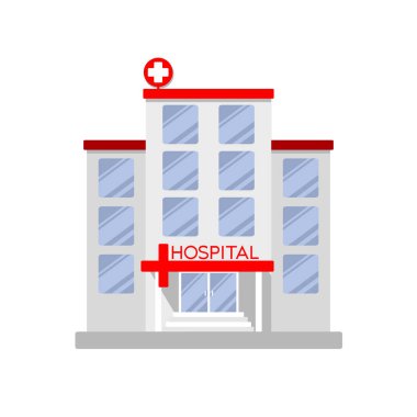 hastane bina klinik tıbbi sağlık simgesi. Renkli tasarım