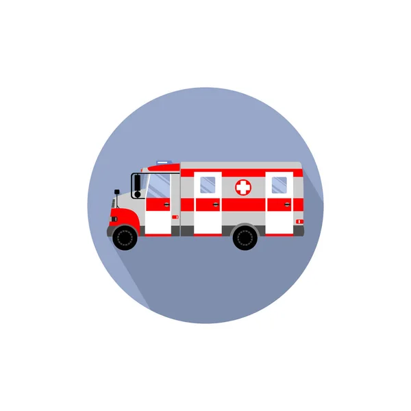救急車と救急車 円の中のカラフルなデザイン 孤立したベクトルイラスト — ストックベクタ
