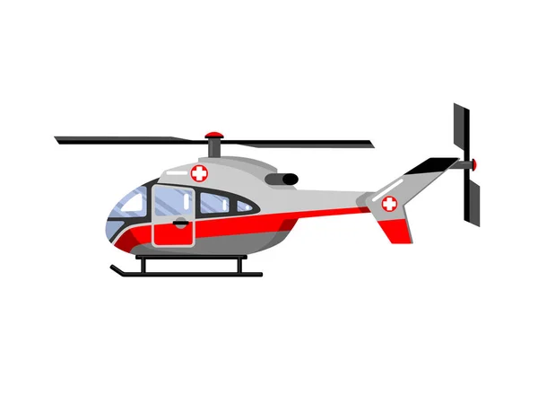 Ambulancia Helicóptero Reanimación Emergencia Diseño Colorido Ilustración Vectorial Aislada — Vector de stock