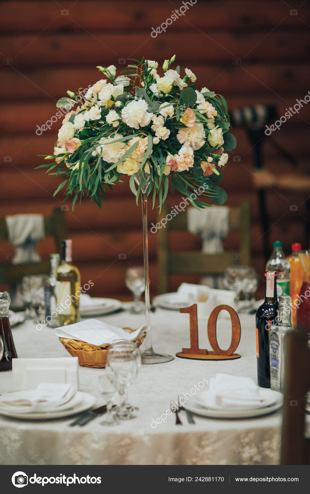 Wedding Decor Interior Festive Wedding Table Decor In Rustic Style Stock Photo C Opohodzhay 242881170