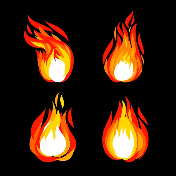 Flame Burning Brush Drawing Style — Stock Vector