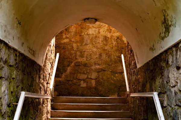 View Old Rock Stairs Tunnel — Stock Photo, Image