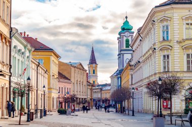 Szekesfehervar ana yayalar sokak görünümü