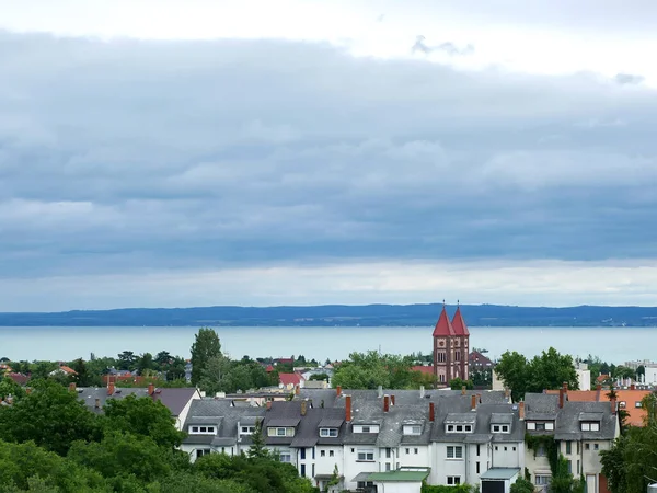 Uitzicht Balatonmeer Balatonfured Een Stormachtige Dag — Stockfoto