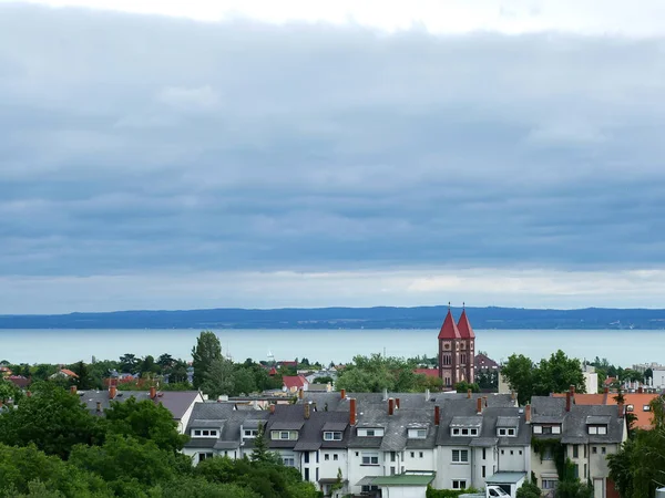 Uitzicht Balatonmeer Balatonfured Een Stormachtige Dag — Stockfoto