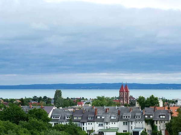 Uitzicht Balatonmeer Balatonfured Een Stormachtige Dag — Stockfoto