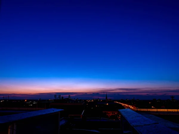 Bir Yaz Günü Gün Batımında Szeged Üzerindeki Hava Manzarası — Stok fotoğraf