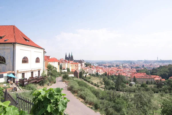 Paisaje Praga República Checa Desde Plataforma Observación Cerca Del Monasterio —  Fotos de Stock