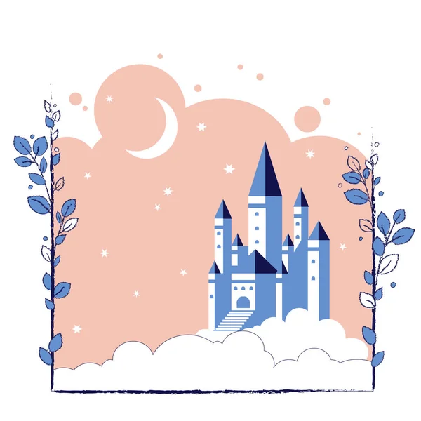 Castillo en las nubes — Vector de stock