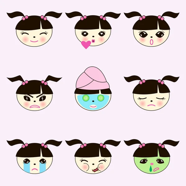 Collection mignonne Emoji — Image vectorielle