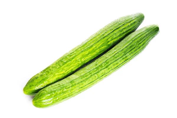 Fresh Beautiful Long Cucumbers Were Photographed Studio — Stock Photo, Image