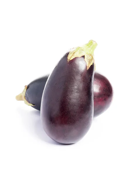 Grandes Aubergines Fraîches Belles Photographiées Studio — Photo