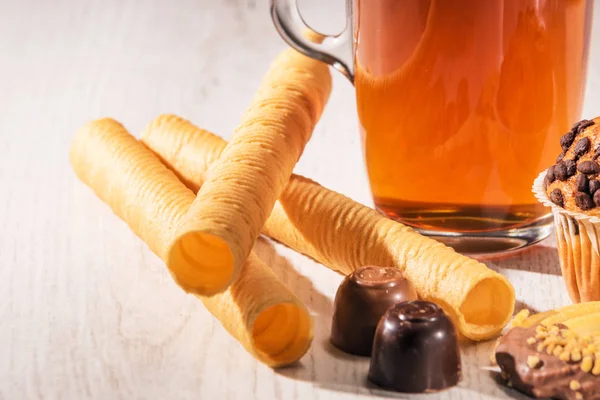 Hermoso Postre Delicioso Para Fue Fotografiado Estudio — Foto de Stock