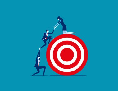 İş hedefine yönelik takım iş kişi. Kavram iş vektör çizim.