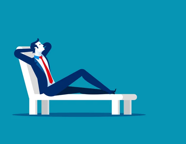 在椅子上放松的商人 概念业务向量插图 — 图库矢量图片