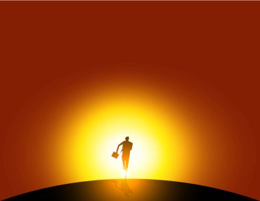 Siluet çalıştıran iş adamı. soyut resim iş. İş vektör.