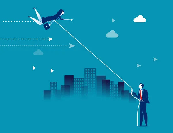 做生意的人玩风筝 概念业务向量插图 — 图库矢量图片