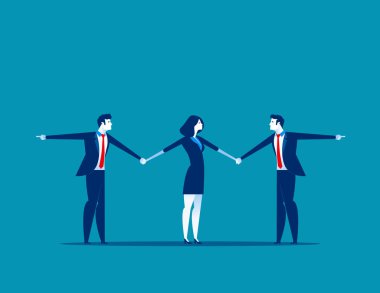Bir adam çekiştirmeye işadamları. Kavram businesss illüstrasyon vektör.