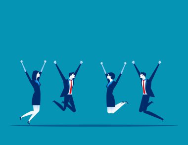 İş takım atlama. Kavram iş vektör çizim. GRO