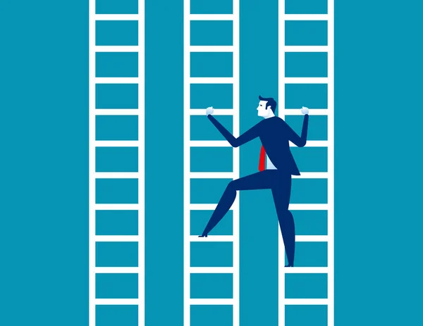 Businessman Ladder Concept Business Vector Illustration — Stock Vector