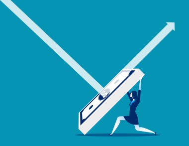 Ekonomik sıçrama geri. Kavram iş vektör çizim.