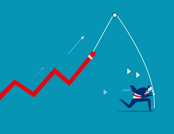 Növekvő Diagrammal Üzletember Koncepció Üzleti Stratégia Vektor — Stock Vector