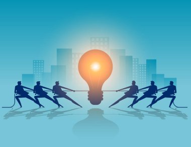 Siluet iş ve fikirler. Kavram iş vektör çizim.