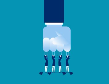 Meydan okuma. Küçük meydan büyük bir iş. Kavram iş vektör çizim.