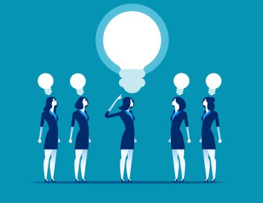 Büyük fikirler ile iş adamları. Kavram iş vektör çizim.