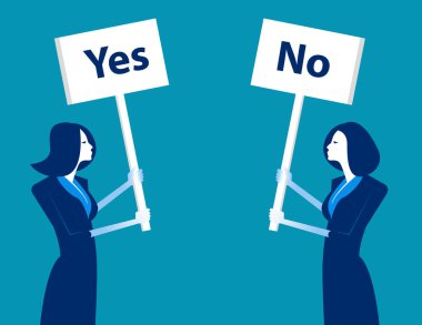 Farklı görüşler ile iş adamları. Kavram iş vektör çizim.