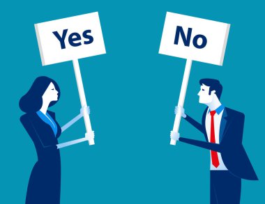 Farklı görüşler ile iş adamları. Kavram iş vektör çizim.