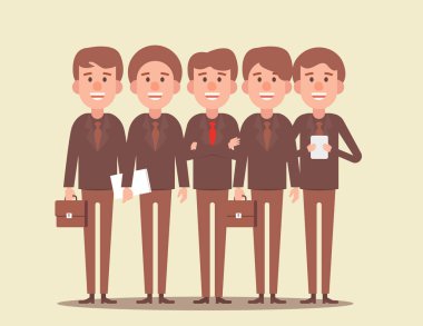 Ekip çalışması. İş takım şefi tarafından yol açtı. Kavram iş vektör çizim.