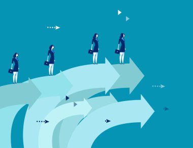 Ok iş takım ayakta. Kavram iş vektör çizim.