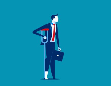 Hata oluştu. İşadamı yaralanma. Kavram iş vektör çizim.