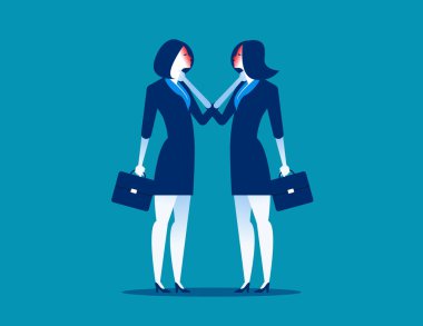 Controvert. İki iş kişi, oran. Kavram iş vektör çizim.