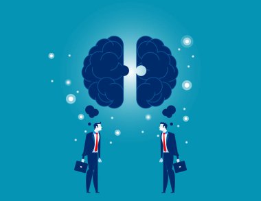 Ekip çalışması. İki kişi birlikte başarı için çalışır. Kavram iş 