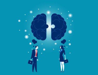 Ekip çalışması. İki kişi birlikte başarı için çalışır. Kavram iş 