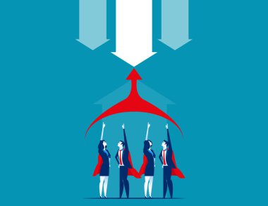 Superbusiness takım. Kavram iş vektör çizim.