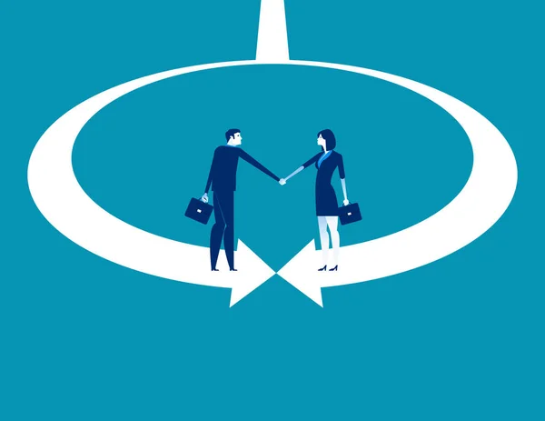 Business and partner shaking hand. Concept business vector illus — Stock Vector
