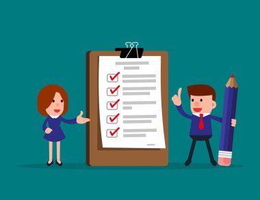 Mutlu insanlar. İş takım ve tamamlanmış denetim listesi. Kavram otobüs