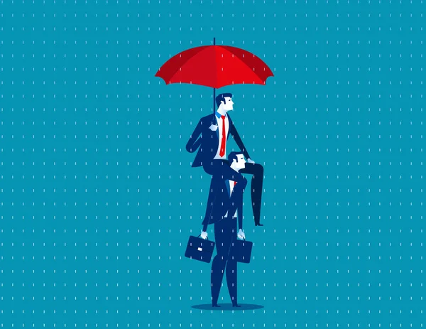 Geschäftsleute und Regenschirm. Konzept Business Vector Illustrati — Stockvektor