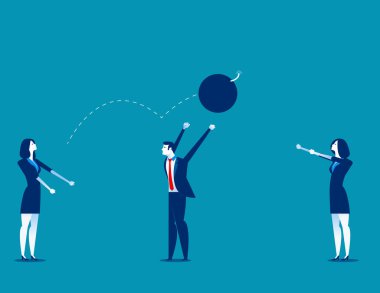 Bomba ile iş takım. Kavram iş vektör çizim.